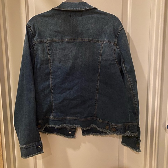 Nine West Jean Jacket Fringe 1X - Picture 2 of 4